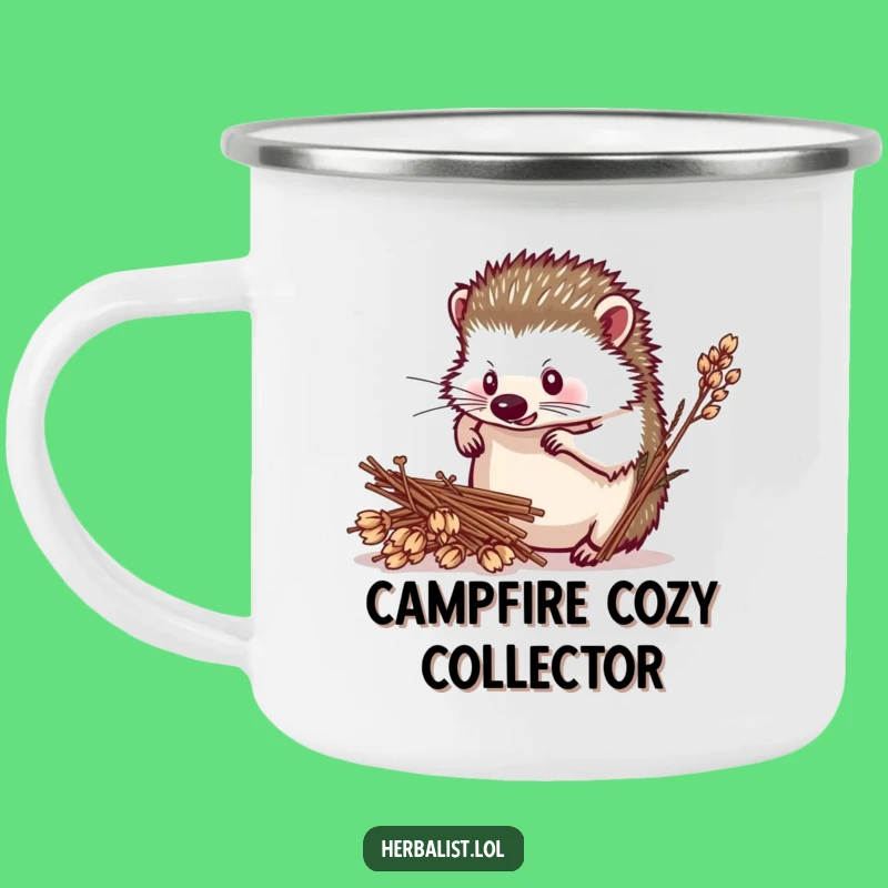 Funny Hedgehog Herbalist Camping Mug - Humorous Gift for Outdoor Crafters!