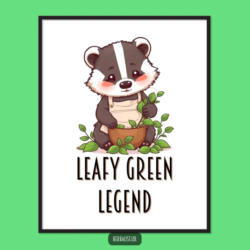 Funny Badger Chef Digital Art Print - Hilarious Gift for Foodie Decor!