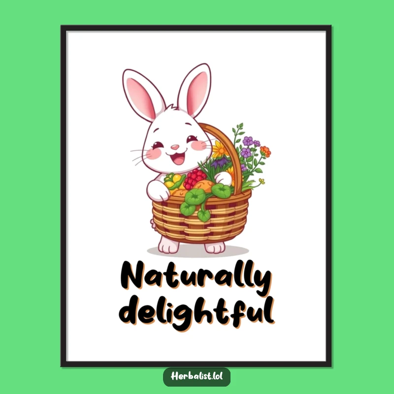 Funny Rabbit Herb Garden Digital Print - Art of Natural Cheer
