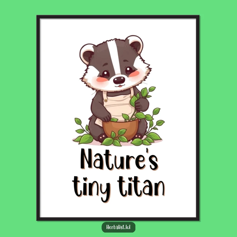 Funny Badger Chef Poster - Hilarious Wall Art Gift for Kitchen Decor!