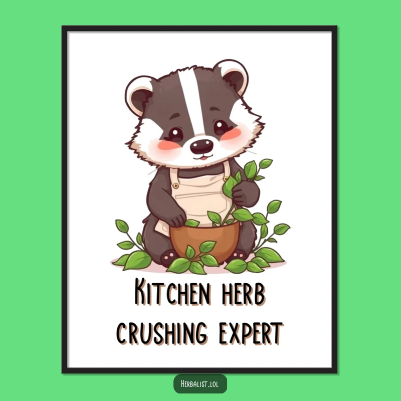 Funny Badger Chef Free Printable Wall Art - Hilarious Downloadable Decor for Kitchens!