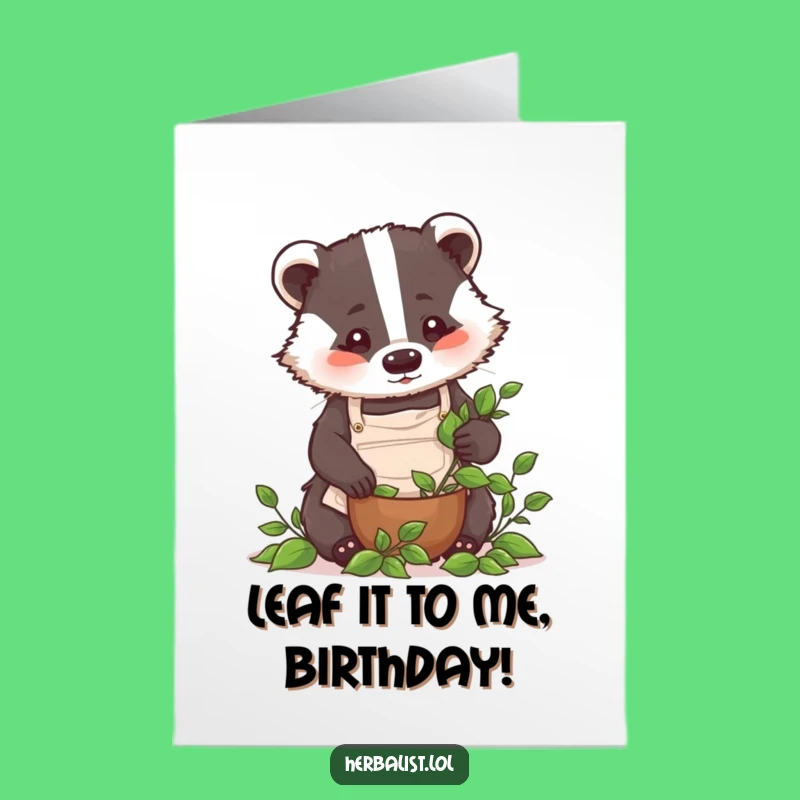 Funny Badger Chef Free Printable Birthday Card - Hilarious DIY Downloadable Gift for Foodies!