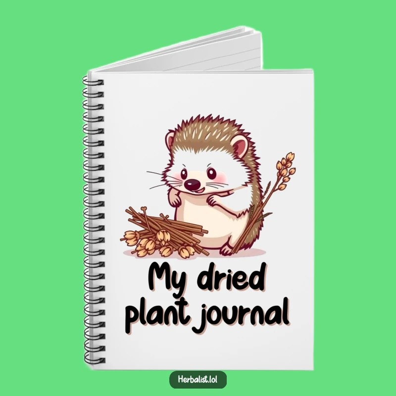 Funny Hedgehog Herbalist Notebook - Hilarious Gift for Plant Journals & Crafters!