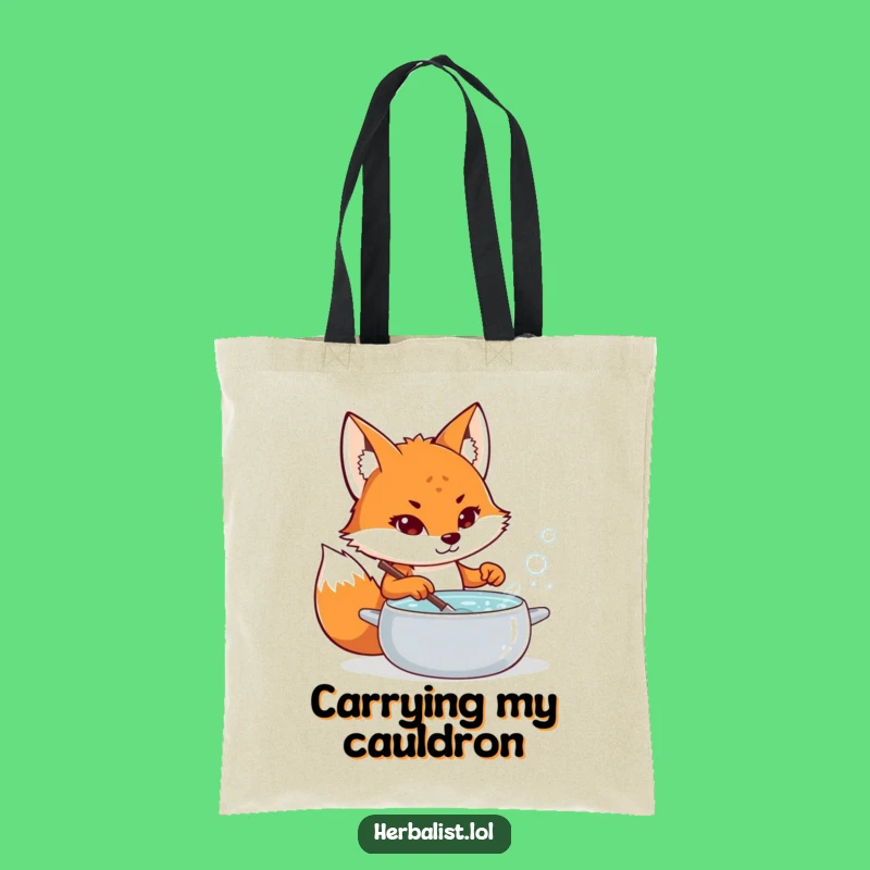 Funny Fox Potion Maker Tote Bag - Carry Your Magic with Humorous Style!